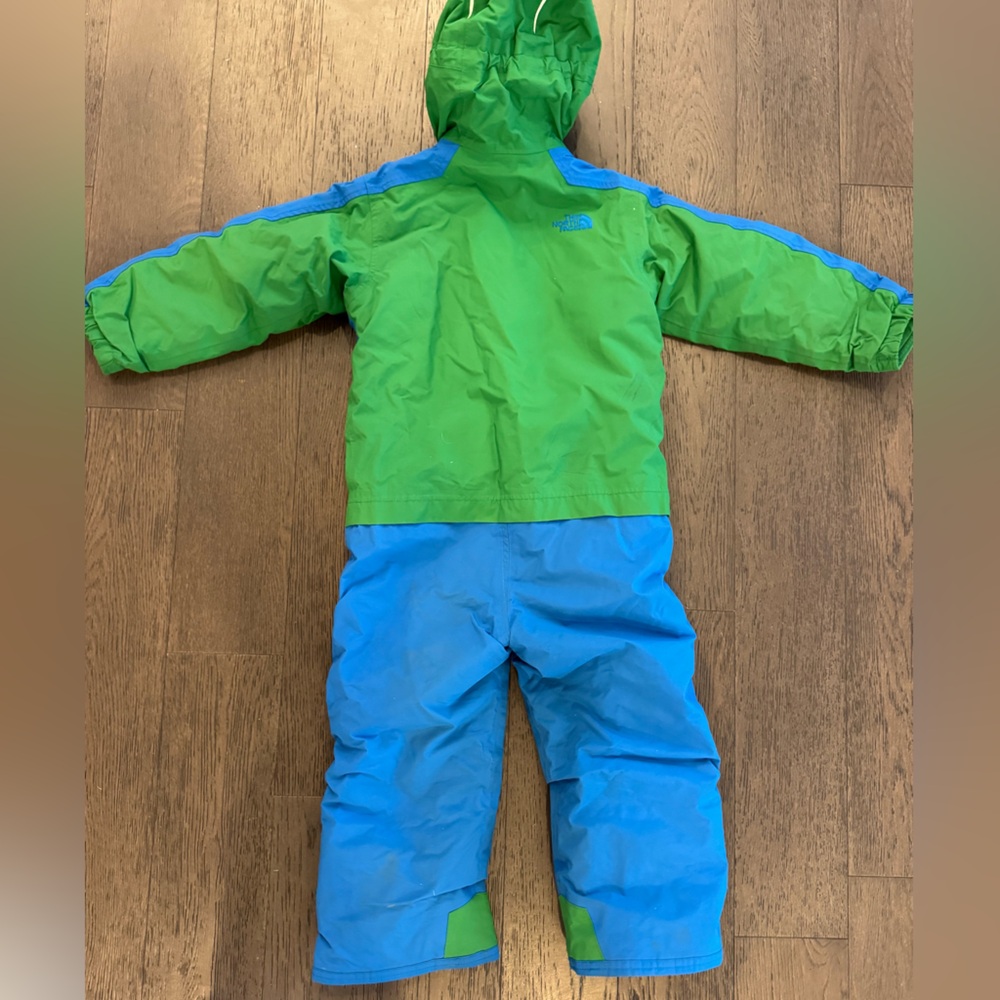 The North Face Kids Green and Blue Puffer Jacket - Picture 3 of 5
